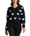 Bcx Juniors' Pull-on V-neck Sweater In Black