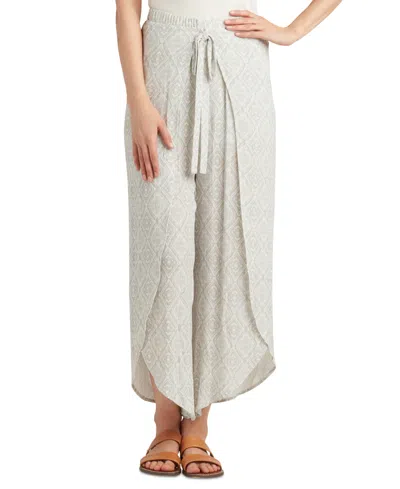 Bcx Juniors' Sarong-style Mid-rise Tie-front Pants In Ivory