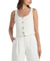 Bcx Juniors' Scoop Neck Sleeveless Vest In White
