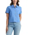 Bcx Juniors' Short-sleeve Button-up Shirt In Blue