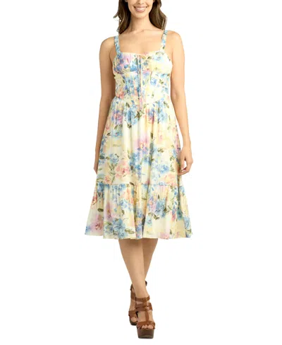 Bcx Juniors' Sleeveless Floral Sweetheart Dress In Pat A
