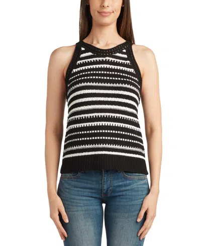 Bcx Juniors' Sleeveless Striped Sweater Top In Pat A