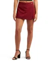Bcx Juniors Soft Stretch Twill Button Skort In Burgundy
