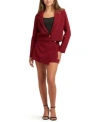 Bcx Juniors Soft Stretch Twill Long Sleeve Jacket Button Skort In Red
