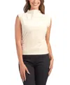 Bcx Juniors' Solid Shirred Sleeveless Top In White