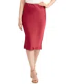 Bcx Juniors' Solid Stretch Satin Pull-on Skirt In Brown