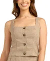 Bcx Juniors' Square Neck Button-front Tank Top In Brown