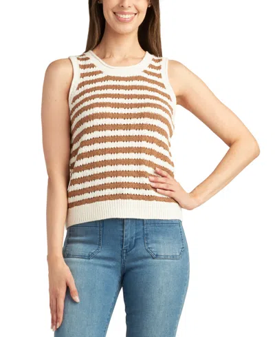 Bcx Juniors' Striped Sleeveless Sweater Tank Top In Pat N