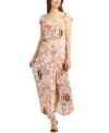 Bcx Juniors Sweetheart Neck Cap Sleeve Top Tiered Slit Hem Maxi Skirt
