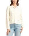 Bcx Juniors' Textured Lace Button-front Shirt In White