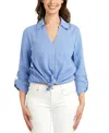 Bcx Juniors' Tie-front Shirt In Periwinkle