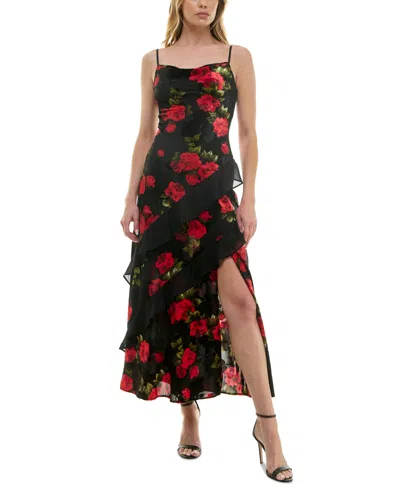 bcx maxi dress BCX Juniors' Strappy V-Neck Multi Ruffle Maxi Dress