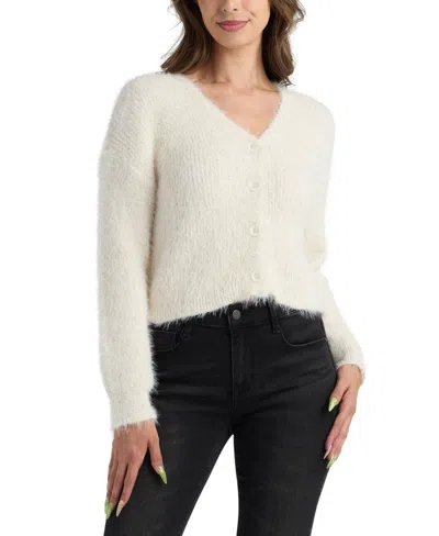 Bcx Juniors' V-neck Long-sleeve Cardigan In Gold