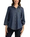 Bcx Juniors' Washed Denim Button-front Shirt