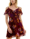 Bcx Juniors Womens Cocktail Mini Fit & Flare Dress In Multi