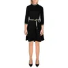 Bcx Juniors Womens Contrast Trim Knit Sweaterdress In Black
