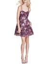 Bcx Juniors Womens Floral Print Mini Cocktail And Party Dress In Multi