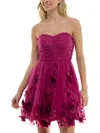 Bcx Juniors Womens Strapless Mini Fit & Flare Dress In Multi