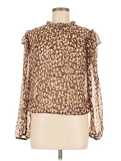 Pre-owned Bcx Long Sleeve Blouse In Brown