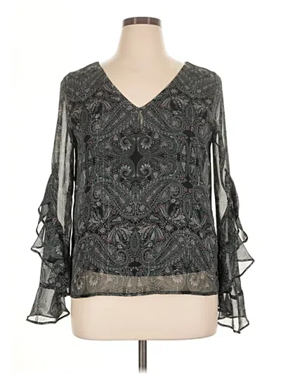 Pre-owned Bcx Long Sleeve Blouse In Gray