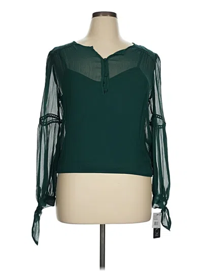 Pre-owned Bcx Long Sleeve Blouse In Green