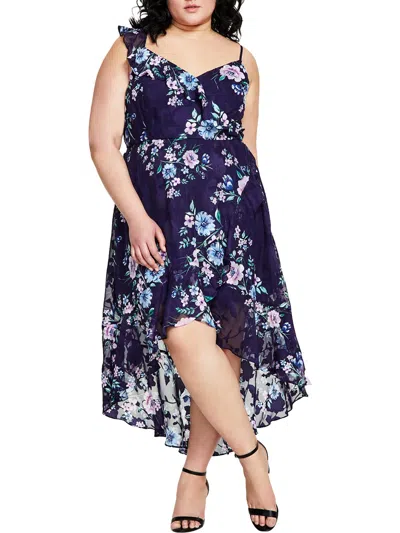 Bcx Plus Womens Daytime Hi-low Sundress In Blue