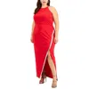 Bcx Plus Womens Halter Sleeveless Evening Dress In Red