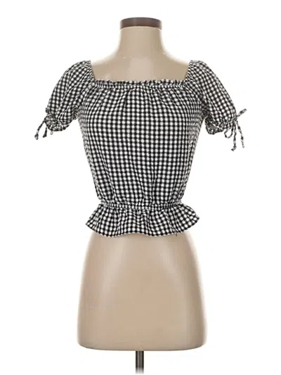 Pre-owned Bcx Short Sleeve Blouse In Black