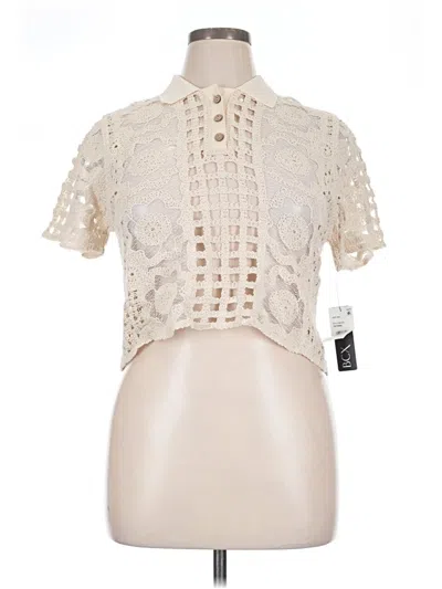 Pre-owned Bcx Short Sleeve Blouse In Ivory