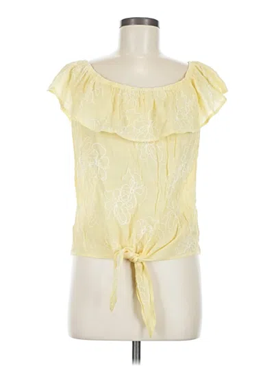 Pre-owned Bcx Short Sleeve Blouse In Yellow