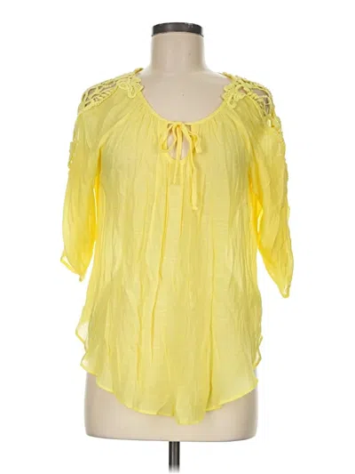Pre-owned Bcx Short Sleeve Blouse In Yellow