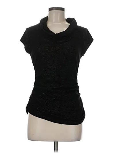 Pre-owned Bcx Short Sleeve Top Black Cowl Neck Tops
