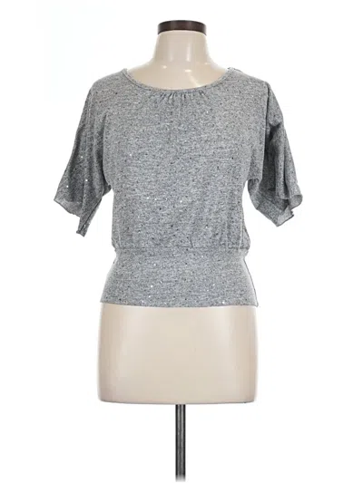 Pre-owned Bcx Short Sleeve Top Gray Boatneck Tops