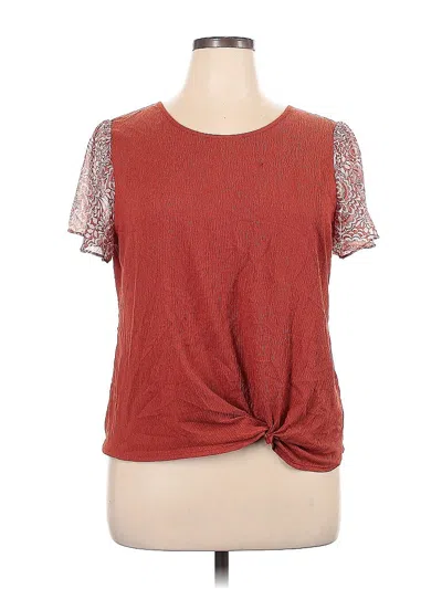 Pre-owned Bcx Short Sleeve Top Red Crew Neck Tops