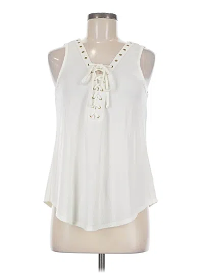 Pre-owned Bcx Tank Top Ivory Tie Neck Tops