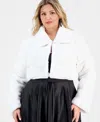 Bcx Trendy Plus Size Fleece Jacket In White