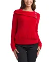 Bcx Women's Cowl Neck Mohair Top In Purple