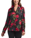 Bcx Women's Floral Print Long Sleeves Collared Shirt In Multi