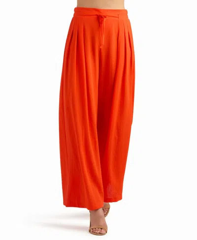 Bcx Women's Gauze Wide-leg Pants In Red