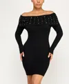 Bcx Women's Long Sleeve Slim Sweater Dress In Black