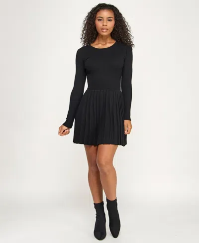 Bcx Women's Long Sleeve Sweater Dress In Black