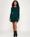 Bcx Women's Long Sleeve Sweater Dress In Green