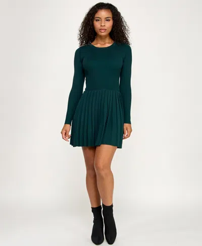 Bcx Women's Long Sleeve Sweater Dress In Green