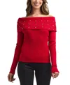 Bcx Women's Off-the-shoulder Pull-on Sweater In Red