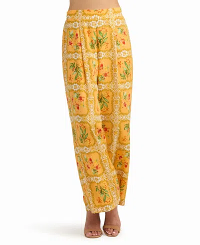 Bcx Women's Pleated Wide-leg Pants In Brown