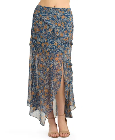 Bcx Women's Printed A-line Skirt In Blue