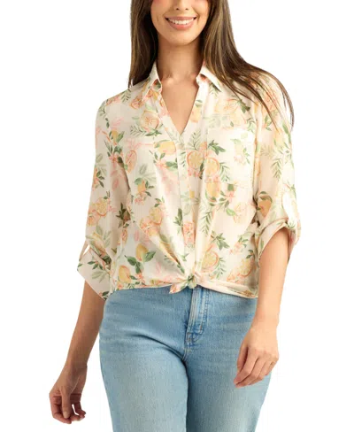 Bcx Women's Printed Button-up Shirt In Neutral