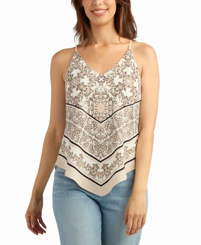 Bcx Women's Printed V-neck Top In Multi