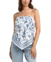 Bcx Women's Resort Printed Tie Scarf Top In Blue