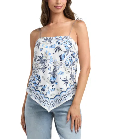 Bcx Women's Resort Printed Tie Scarf Top In Blue